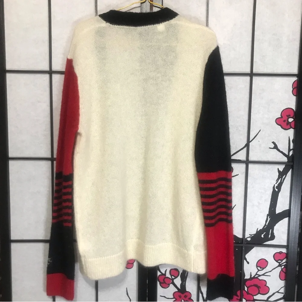 🐲💙WESC color blocked wool-mohair blend Unisex Knitted sweater - Picture 8 of 10